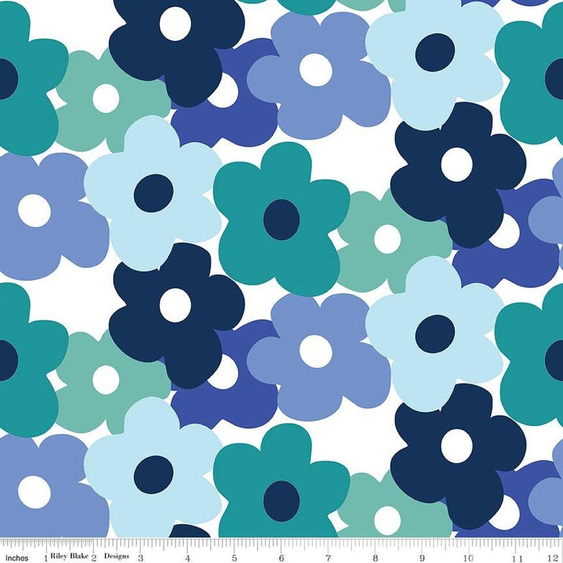 SALE Copacetic Main C14680 Blueberry - Riley Blake Designs - Floral Flowers - Quilting Cotton Fabric