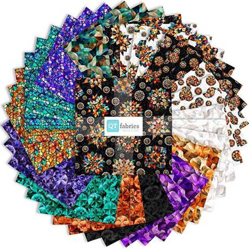 Solstice Kaleidoscope Layer Cake 10" Stacker Bundle - QT Fabrics - 42-Piece Precut - Geometric - Quilting Cotton Fabric