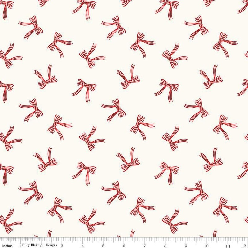23" End of Bolt - FLANNEL Flannel Bows F16525 Cream - Riley Blake Designs - Ribbon Bow Fabric Cute - FLANNEL Cotton Fabric