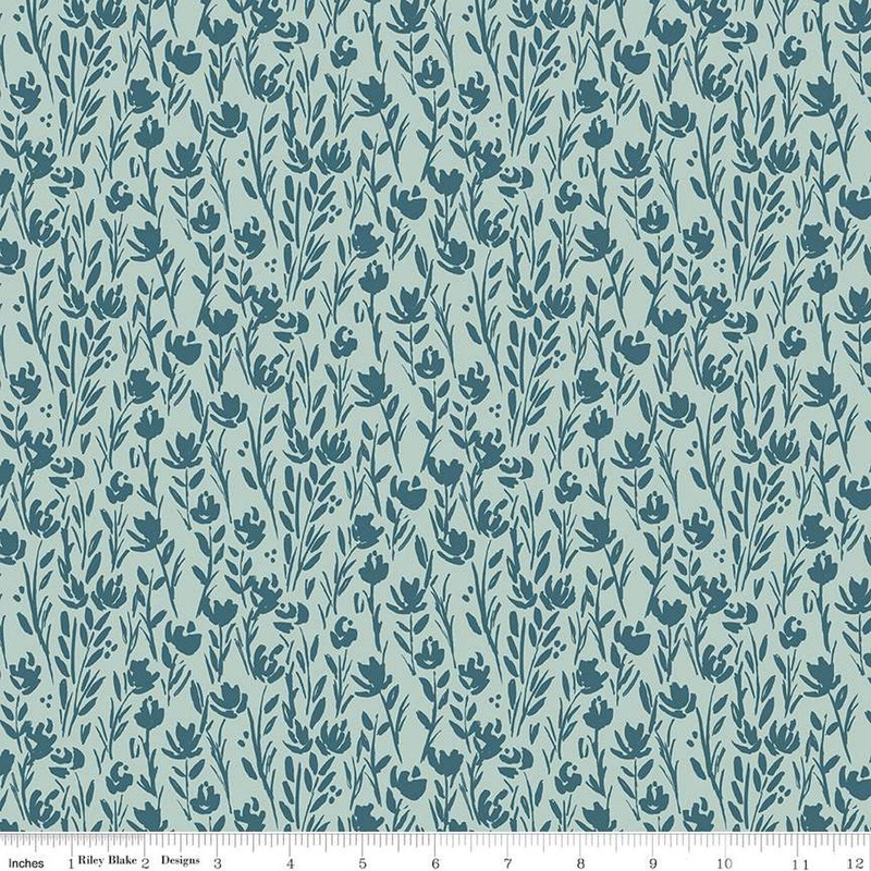 26" End of Bolt - SALE Eden Tonal C12924 Mist - Riley Blake Designs - Floral Flowers - Quilting Cotton Fabric