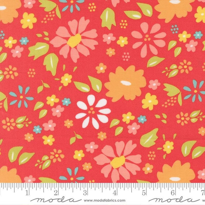 2yd 21" End of Bolt - Delightfully Yours Floral WIDEBACK 108035 Geraniu - Moda Fabrics - 108" - Quilting Cotton Fabric