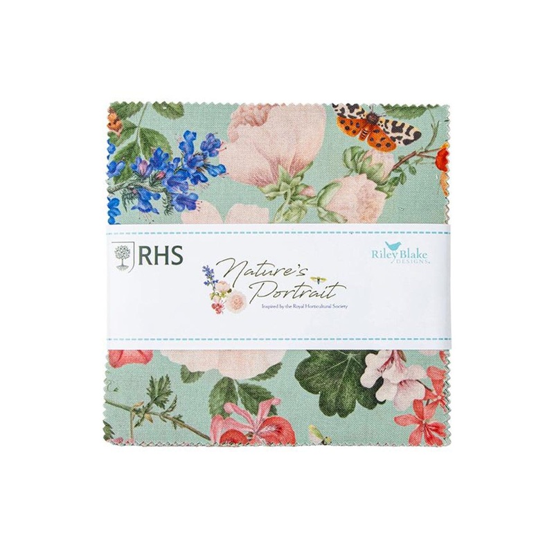 SALE Nature's Portrait Charm Pack 5" Stacker Bundle - Riley Blake Designs - 42-Piece Precut - Flowers - Quilting Cotton - Licensed Product