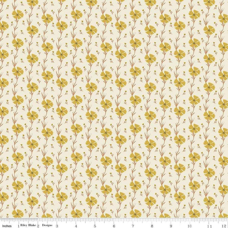 SALE Wanderlust Carnation C15474 Cream - Riley Blake Designs - Flowers Floral - Quilting Cotton Fabric