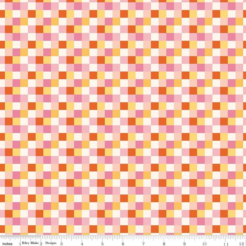 Patchwork Checks C17244 Pink - Riley Blake Designs - Squares Geometric Checkered Multicolored - Quilting Cotton Fabric