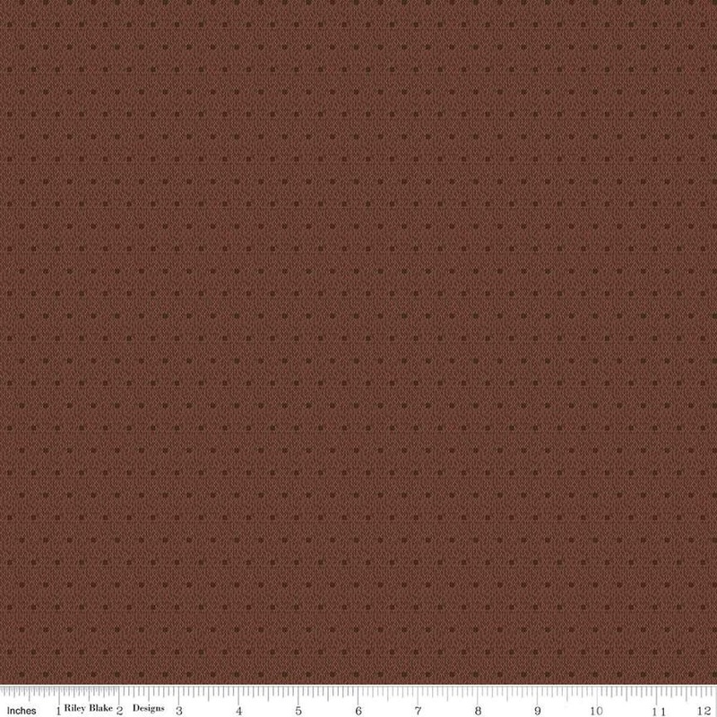 SALE FLANNEL Stitcher's Flannel Dots Chocolate Brown Spotted Fabric F15550 - Riley Blake FLANNEL Cotton Fabric