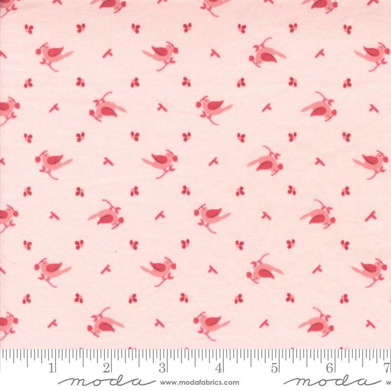 SALE Hollyhocks Roses Birds 3053 Hollyhock Pink - Moda Fabrics - Blossoms Novelty Bird - Quilting Cotton Fabric