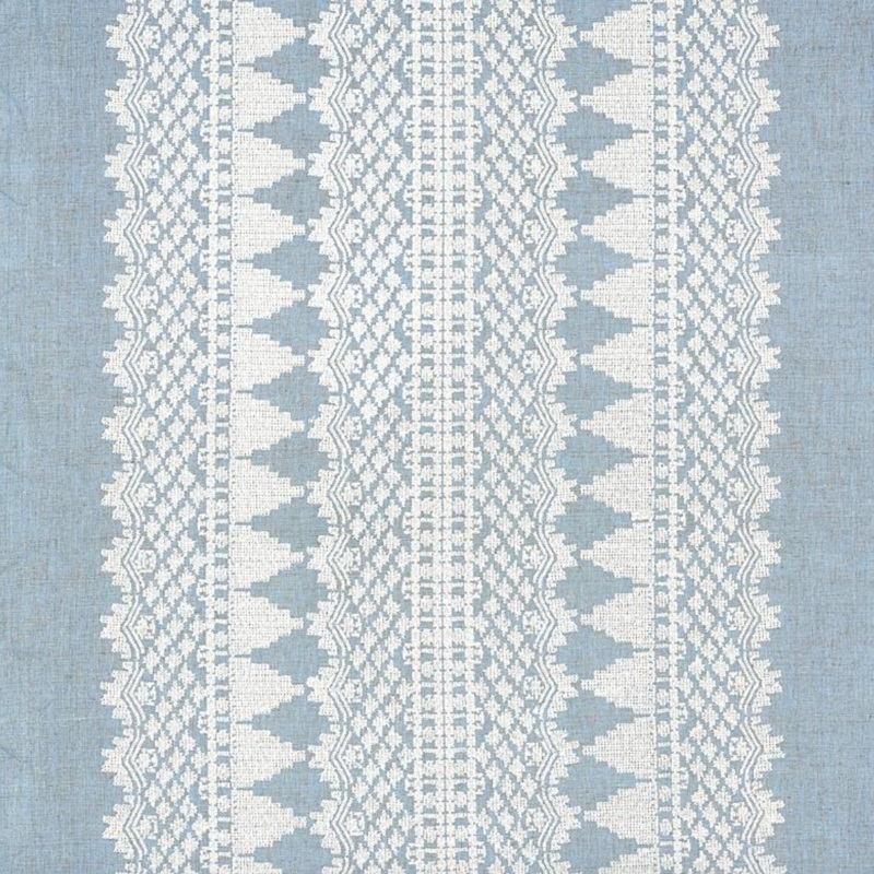 1.8 yards Schumacher Wentworth Embroidery Chambray Decorator Fabric