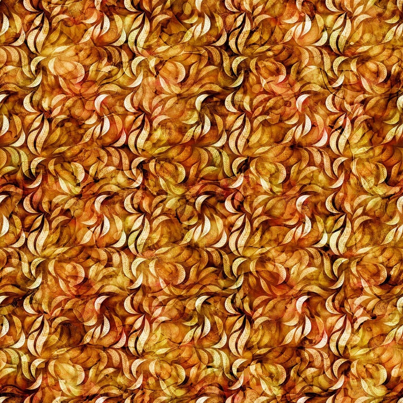 SALE Wild Woods Foliage 30904 Burnt Orange O - - QT Fabrics - Leaves Leaf Vine Plant - Quilting Cotton Fabric