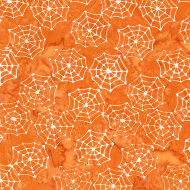 Batiks Fright This Way Tangerine # BT23331-235 by Sandy Gervais from Riley Blake Designs Sold by the Half Yard