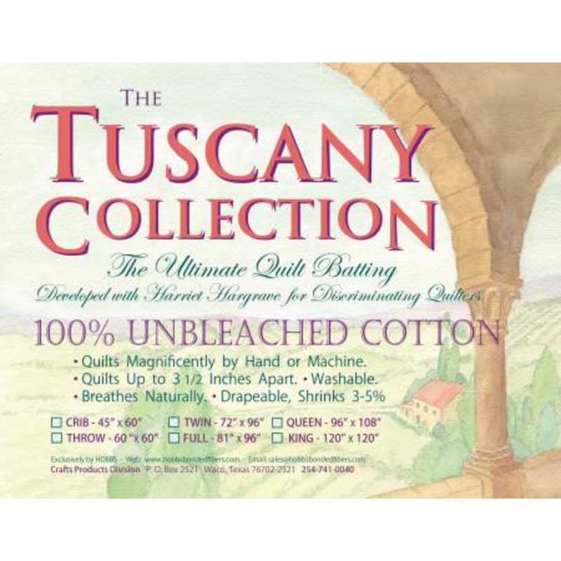 Queen Size Batting Tuscany Unbleached Cotton 96in x 108in