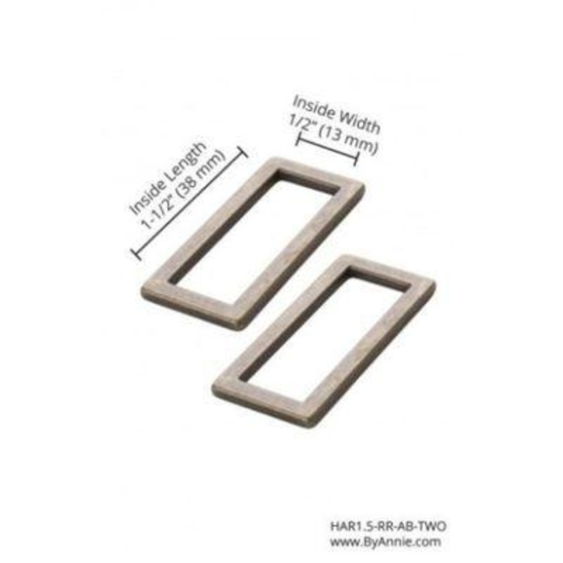 Rectangle Ring 1.5 inch Antique Brass 2/pkg