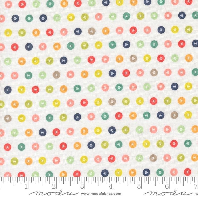 SALE Raspberry Summer Dots 37692 Cloud - Moda Fabrics - Circles Spots Dotted - Quilting Cotton Fabric