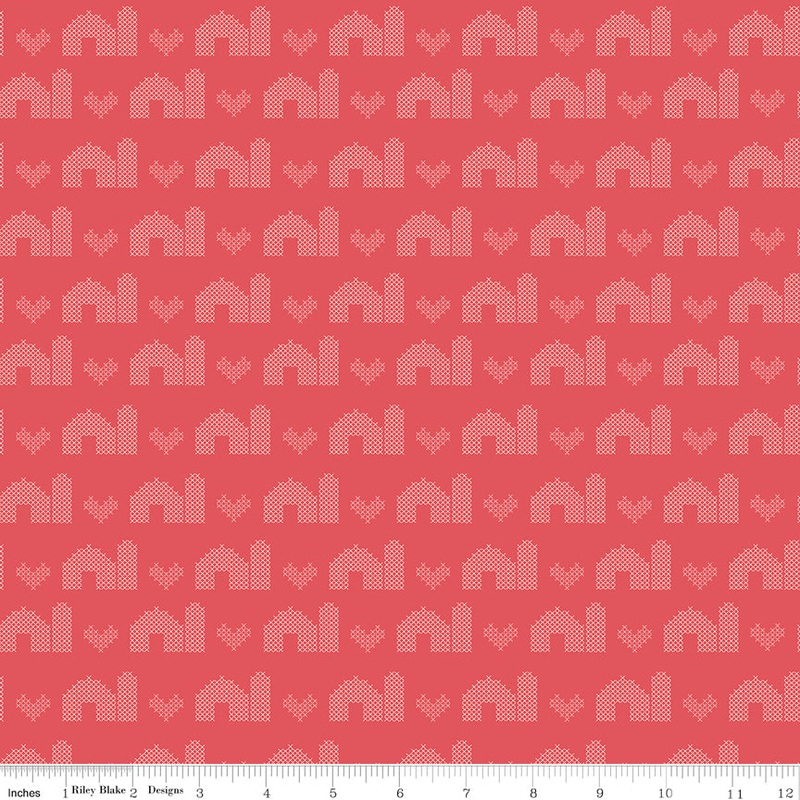 Sweet Acres Sunset Barn Stitch Yardage by Beverly McCullough for Riley Blake Designs