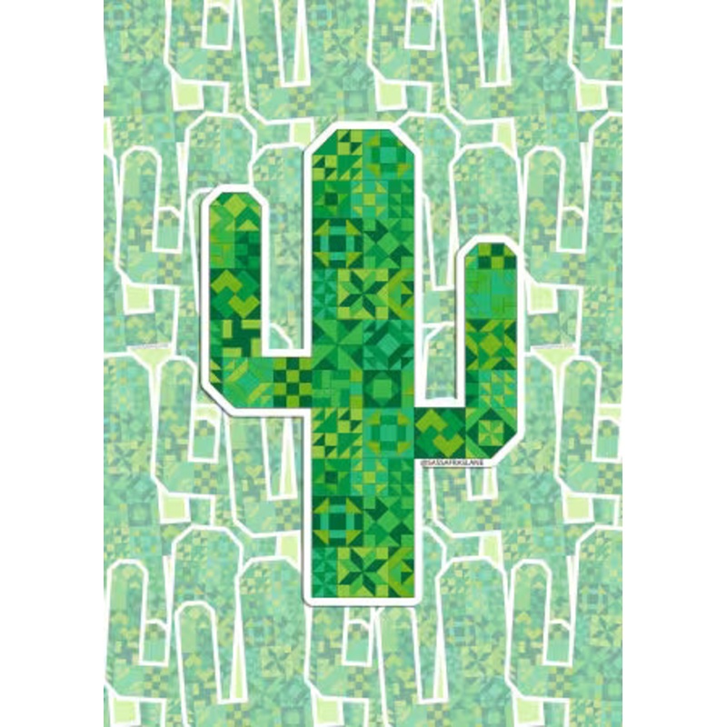 Patchwork Cactus Stickers 6pk # SASSSTICK-CAC from Sassafras Lane