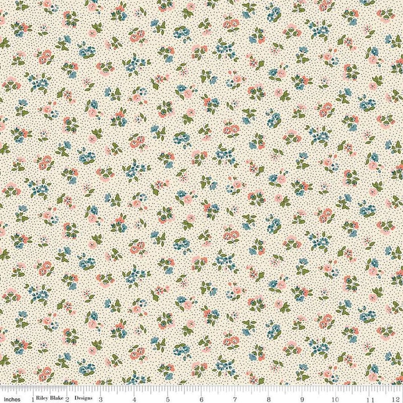 SALE Floral Nostalgia 01667449B Flora Beatrice B - Riley Blake Designs - Flowers - Liberty Fabrics - Quilting Cotton Fabric