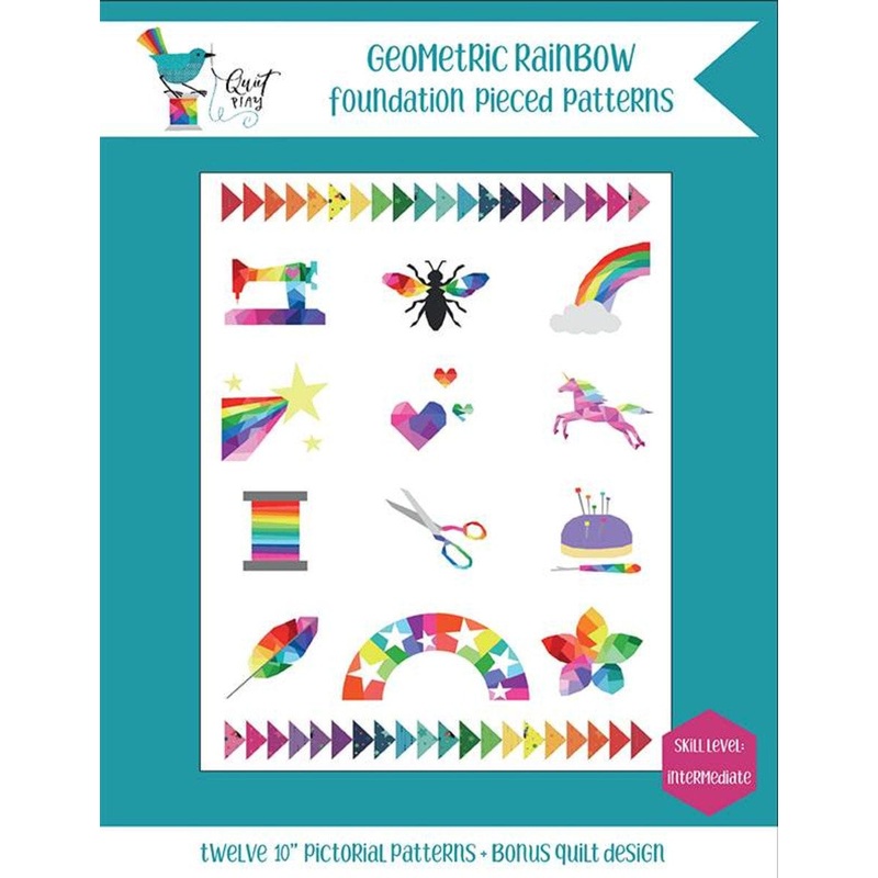 SALE Geometric Rainbow Quilt Booklet P160 - Kristy Lea - Riley Blake Designs - Instructions Only - Foundation Piecing