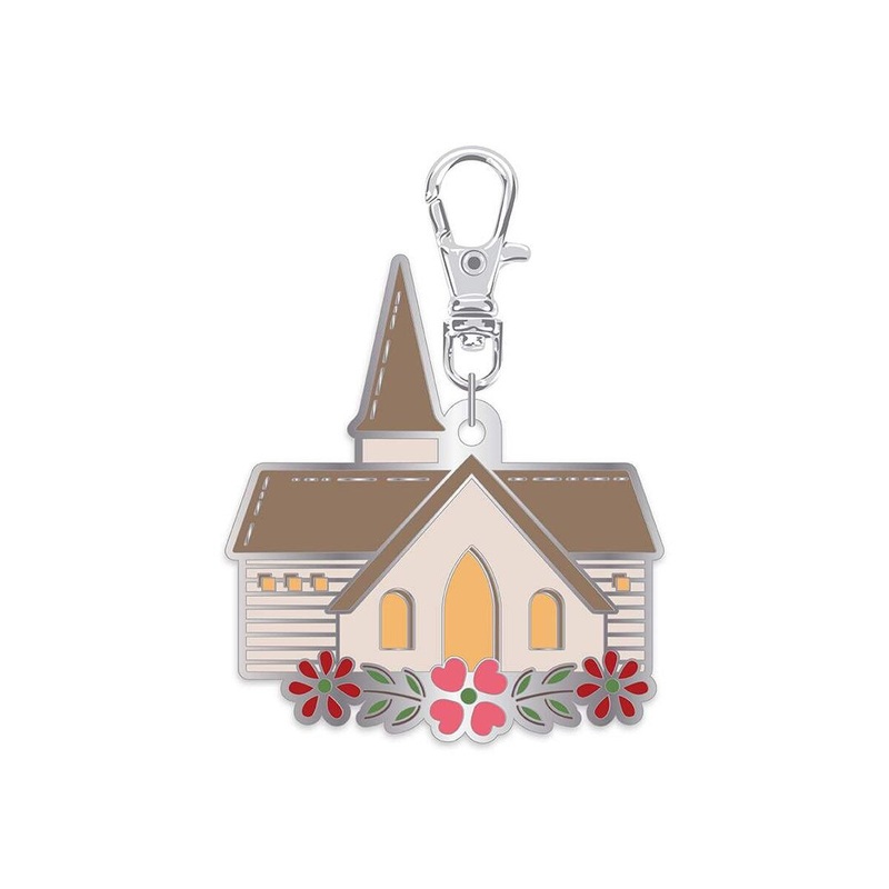 SALE Lori Holt Enamel Happy Charm ST-36030 Chapel - Riley Blake Designs - Approximately 1 3/4" x 1 1/2"