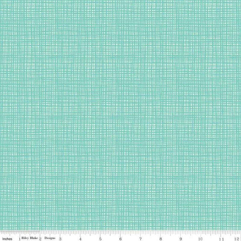 SALE Texture C610 Aqua - Riley Blake Designs - Sketched Tone-on-Tone Irregular Grid Blue - Quilting Cotton Fabric