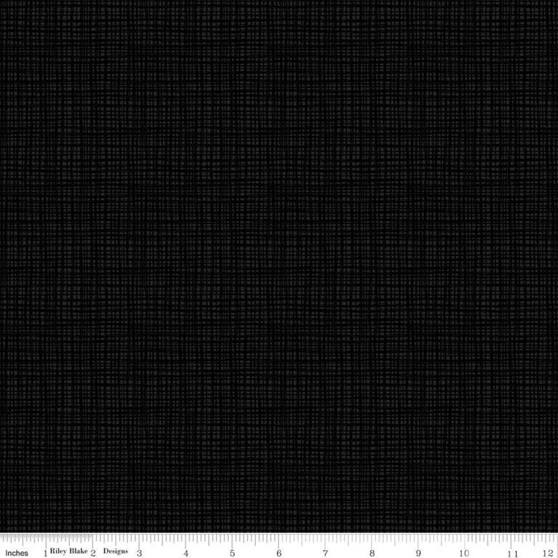 SALE Texture C610 Black - Riley Blake Designs - Sketched Tone-on-Tone Irregular Grid - Quilting Cotton Fabric