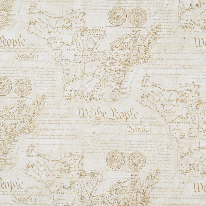 Stonehenge - America 250 Map Beige Yardage