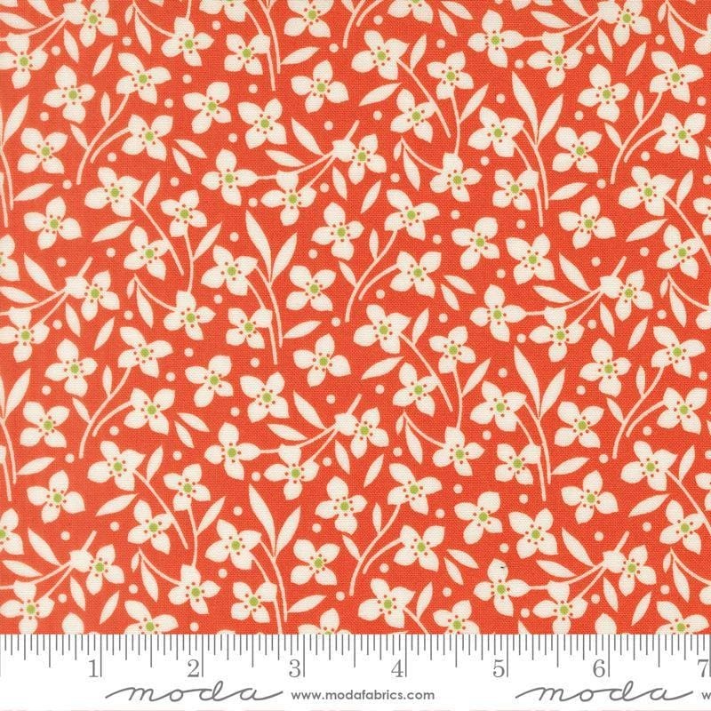 Summers End Florals Persimmon Red Floral Fabric - 35435 - Moda Fabrics Quilting Cotton Fabric