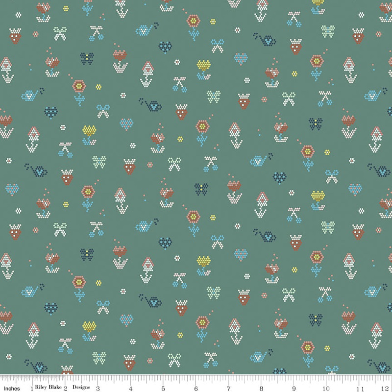 Sunsetridge Quilt Fabric - Mosaic in Lodge Pole Green - C15734-LODGEPOLE