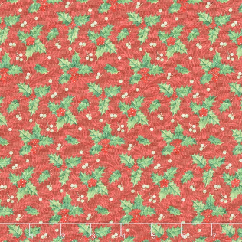 Yuletide Traditions - Holly Red Multi Yardage