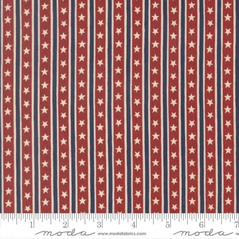 America 250 Years Stars in Stripes Brave Crimson Red Patriotic Fabric - 56184 - Moda Fabrics Quilting Cotton Fabric