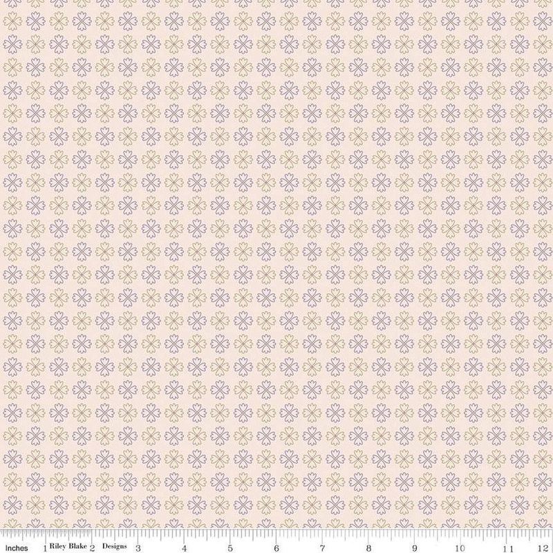 SALE Autumn Kerchief C14668 Latte - Riley Blake Designs - Lori Holt - Geometric Flowers - Quilting Cotton Fabric