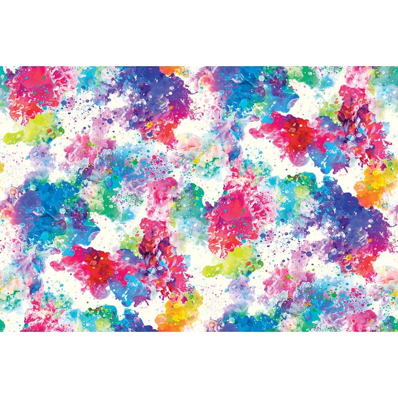 SALE Gradients Euphoria Bursts 33824 Rainbow - Moda Fabrics - Watercolor Multicolored Paint Blobs Spots - Quilting Cotton Fabric