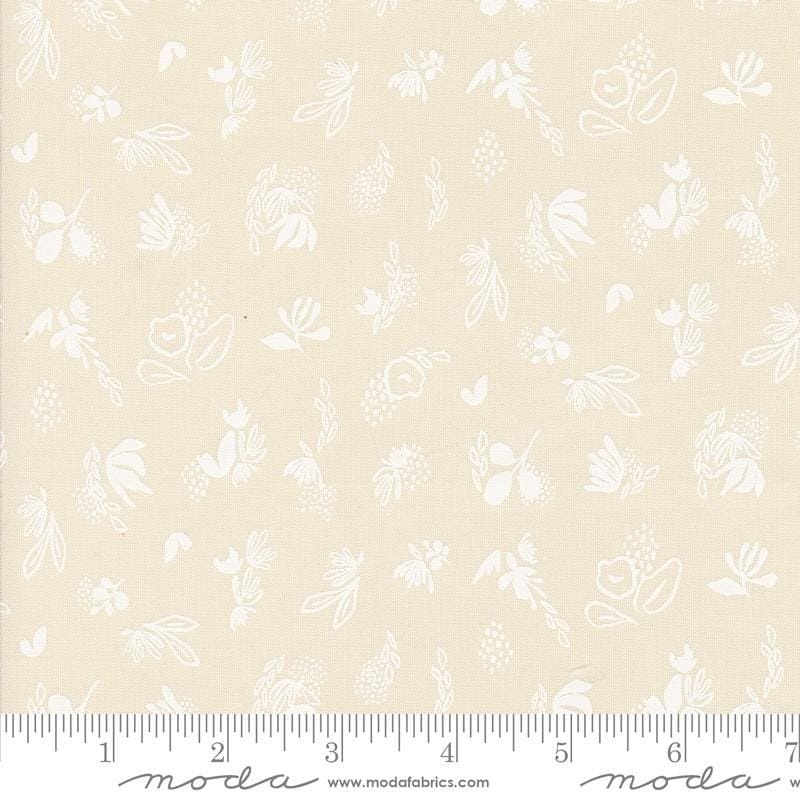 SALE Things Above Sprinkles 45616 Eggshell - Moda Fabrics - Floral Flowers Abstract Dots Leaves - Quilting Cotton Fabric