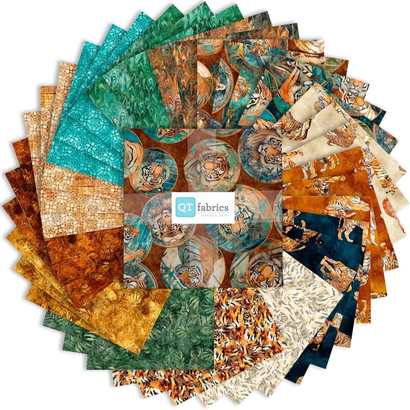 SALE Eye of the Tiger Layer Cake 10" Stacker Bundle - QT Fabrics- 42-Piece Precut - Quilting Cotton Fabric
