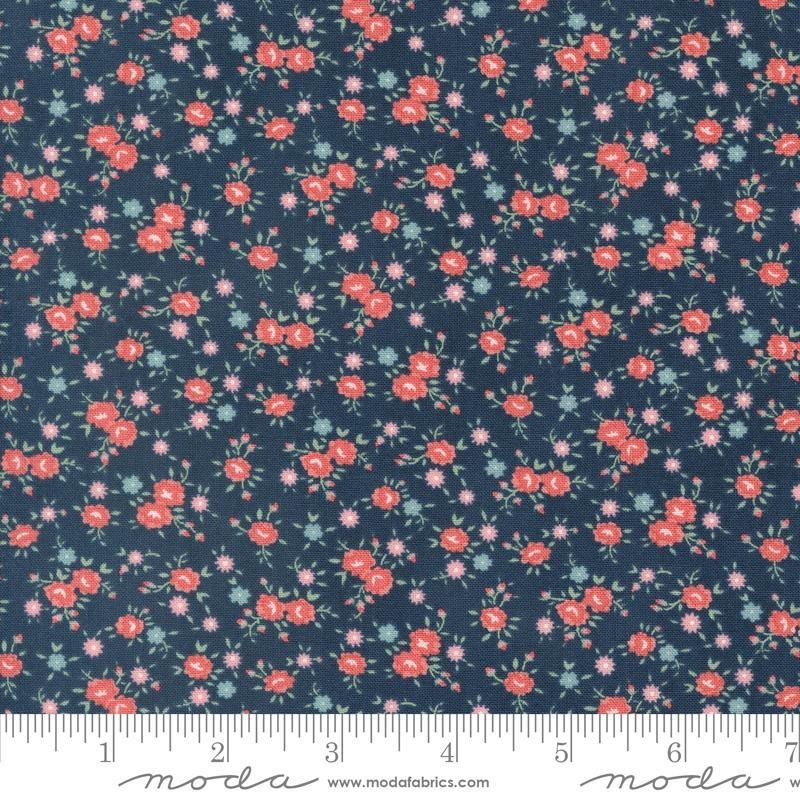 SALE Rosemary Cottage Ditsy 55313 Navy - Moda Fabrics - Floral Flowers - Quilting Cotton Fabric