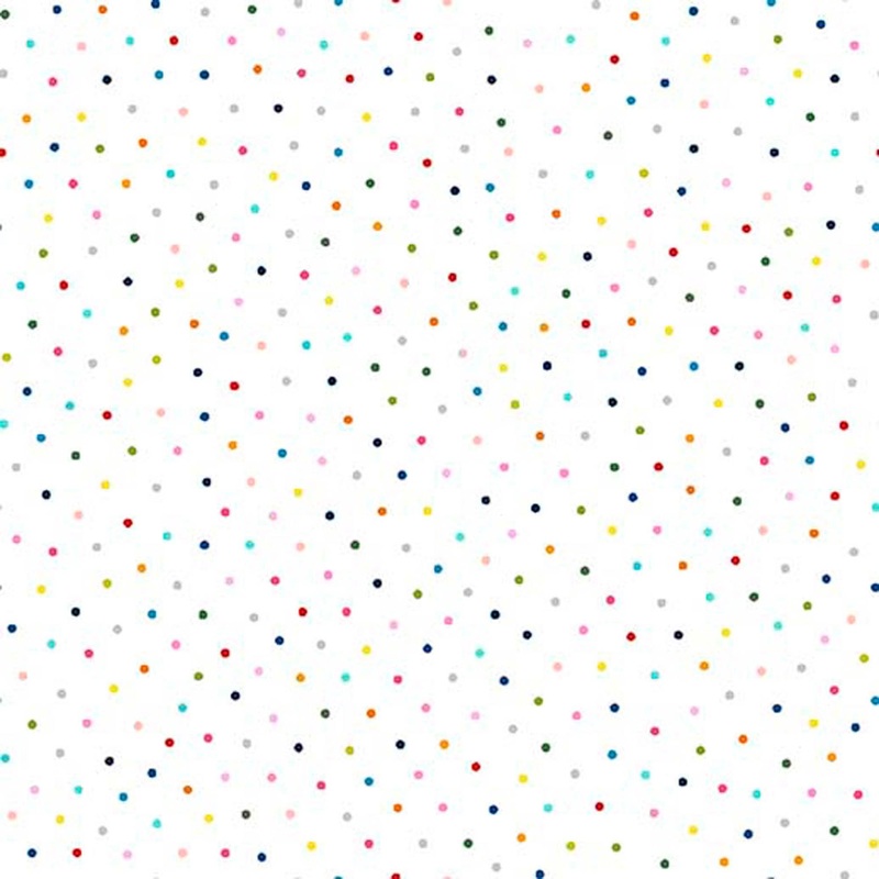 Whimsies Dots 31616 White Z - QT Fabrics - Polka Dot Scattered Spots - Quilting Cotton Fabric