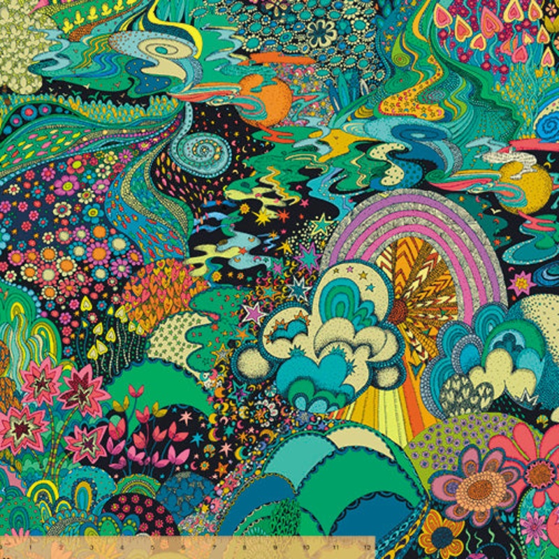Paradiso Xanadu Midnight 52647D-1 from Windham Fabrics Sold by the Half Yard