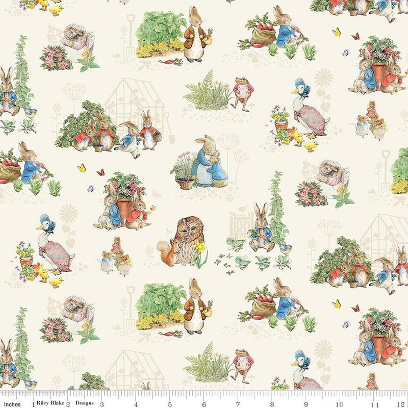 Peter Rabbit & Friends Characters Cloud - Riley Blake - DIGITALLY PRINTED - Quilting Cotton - Licensed Product