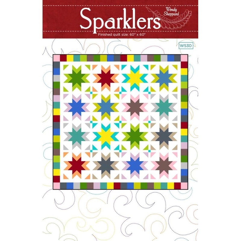 SALE Sparklers Quilt PATTERN P180 - Wendy Sheppard - Riley Blake Designs - INSTRUCTIONS Only - Fat Quarter Friendly Stars