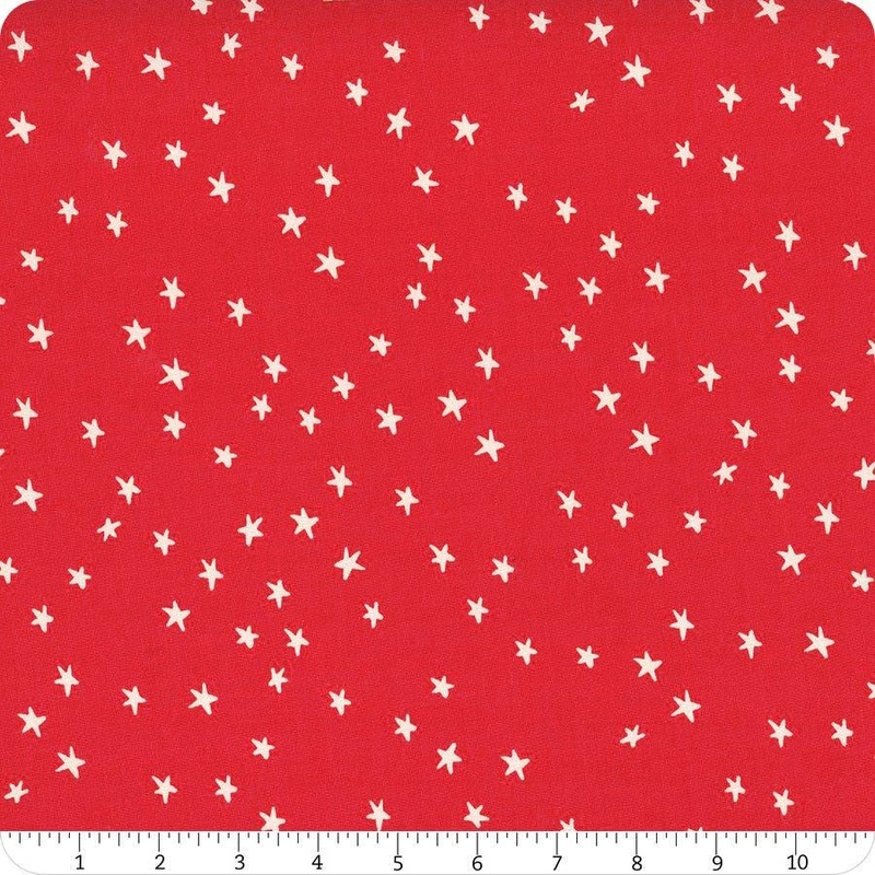 SALE Starry New Blender Stars RS4109 Ladybug - Moda Fabrics - Small Scattered Novelty Stars - Ru- Star - Quilting Cotton Fabric