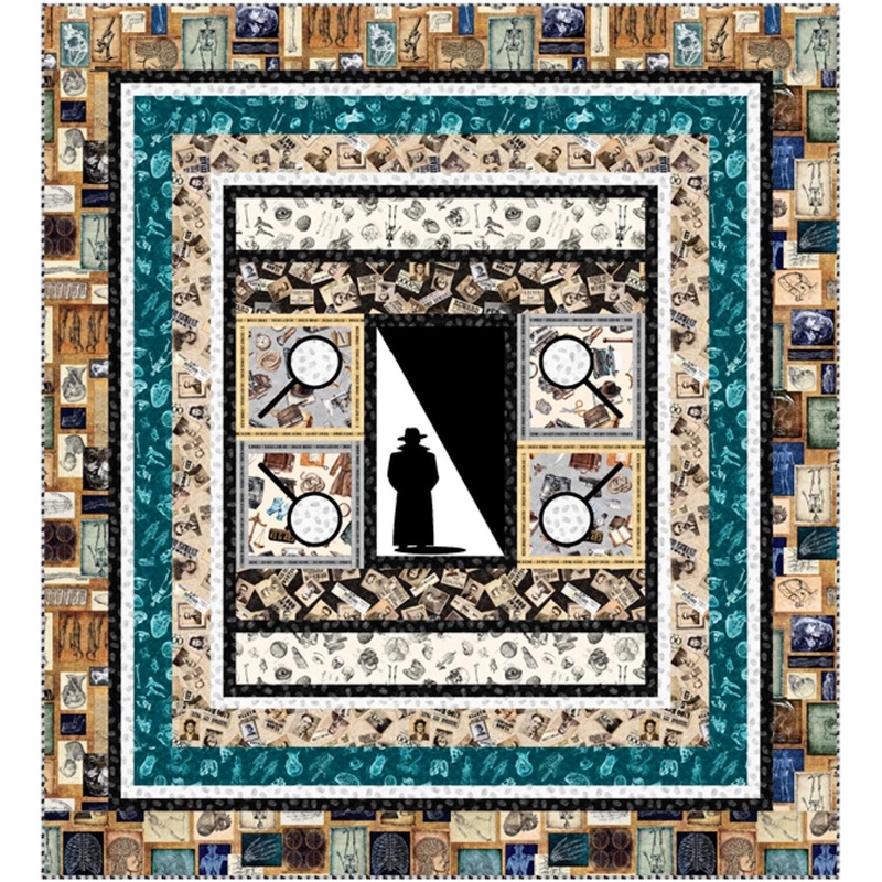 Who Done It? True Detective Digital QUILT TOP by Morris Creative Group - Crime Scene - QT Fabrics - Digital Quilt Top - Quilting Cotton