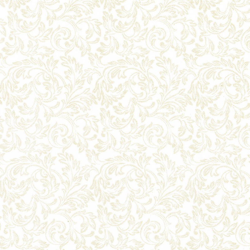 Yuletide Traditions - Scroll White Yardage