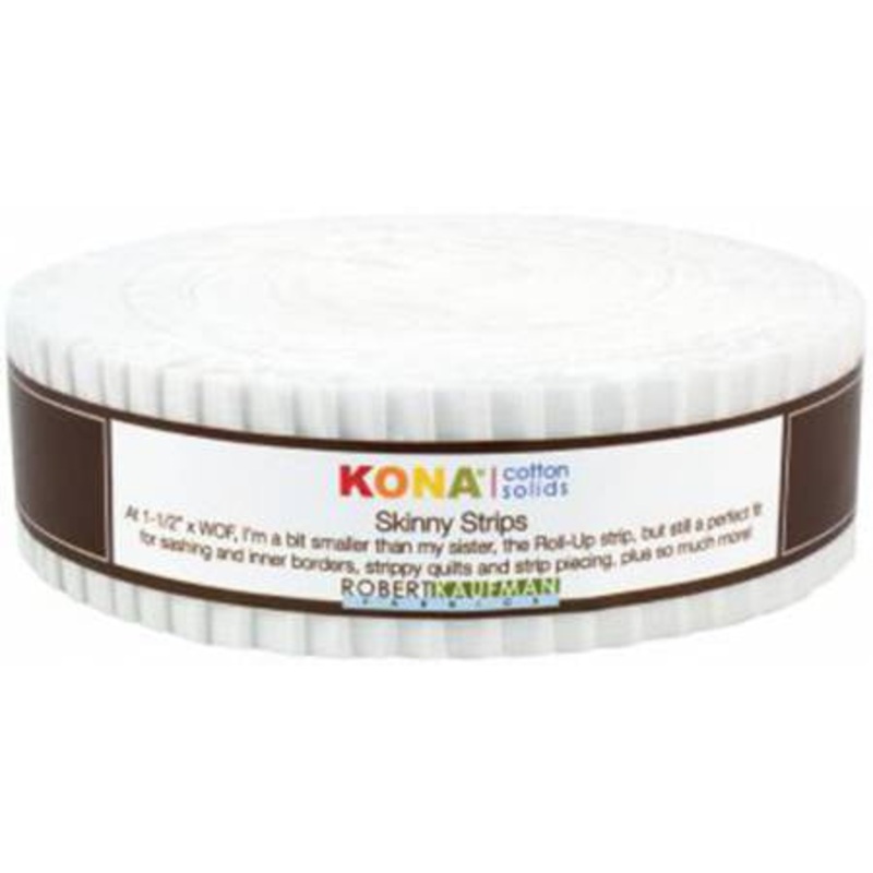 1-1/2in Strips, Kona Cotton White, 40pcs/bundle