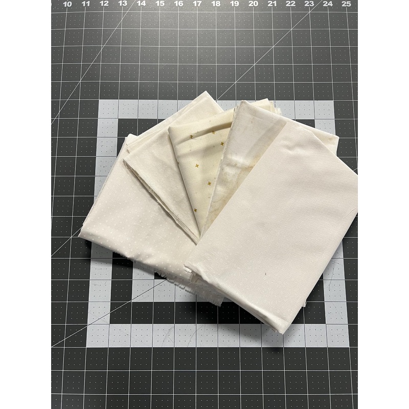 2 Yard REMNANT BUNDLE Mix White Basic Fabric - Riley Blake Designs - Quilting Cotton Fabric