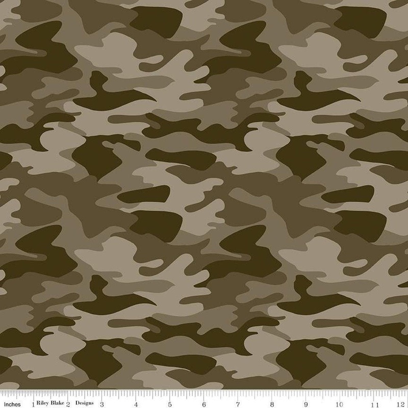 35" End of Bolt - SALE Big Game Camo C12972 Brown - Riley Blake Designs - Camouflage - Quilting Cotton Fabric