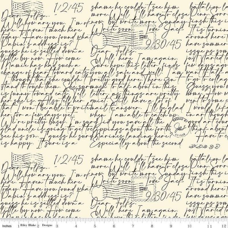 Art Journal Dear Folks Parchment C13034-PARCHMENT from RIley Blake Designs Sold by the Half Yard