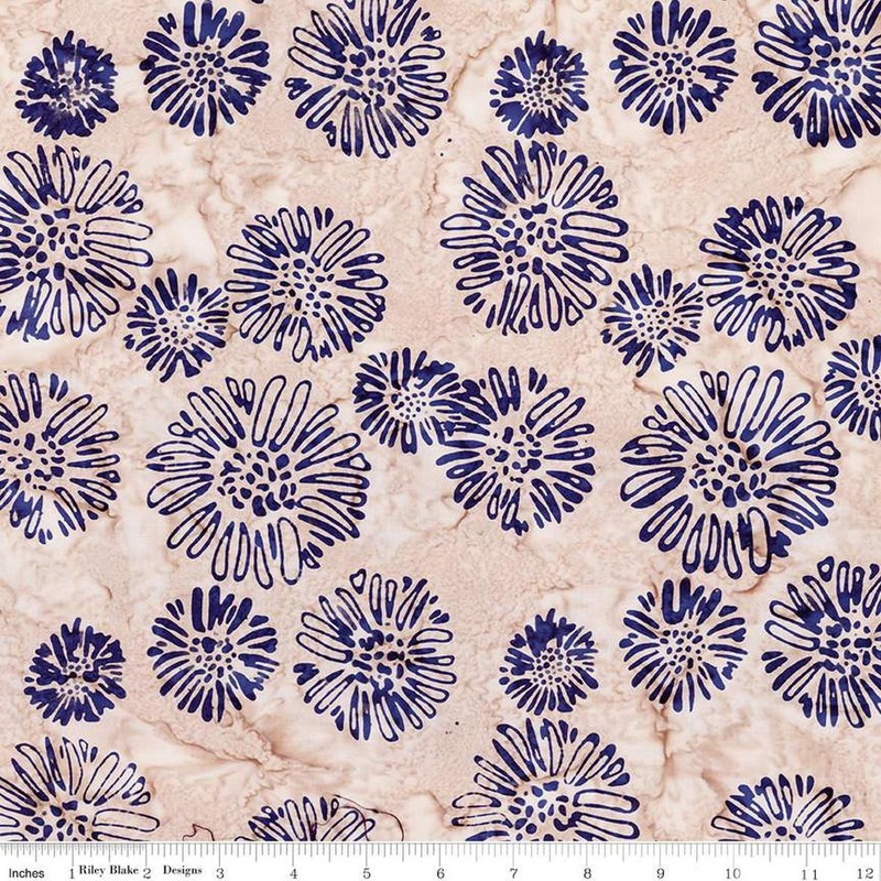 SALE Batiks Expressions Let Freedom Reign BT23194-133 Coffee Cream - Riley Blake Designs - Hand-Dyed Tjaps Print - Quilting Cotton Fabric