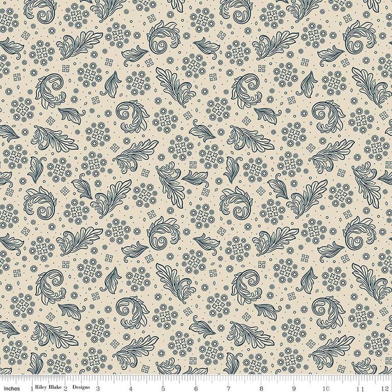 SALE Cheddar at Twilight Scarf C15162 Cream - Riley Blake Designs - Paisley Geometric - Quilting Cotton Fabric