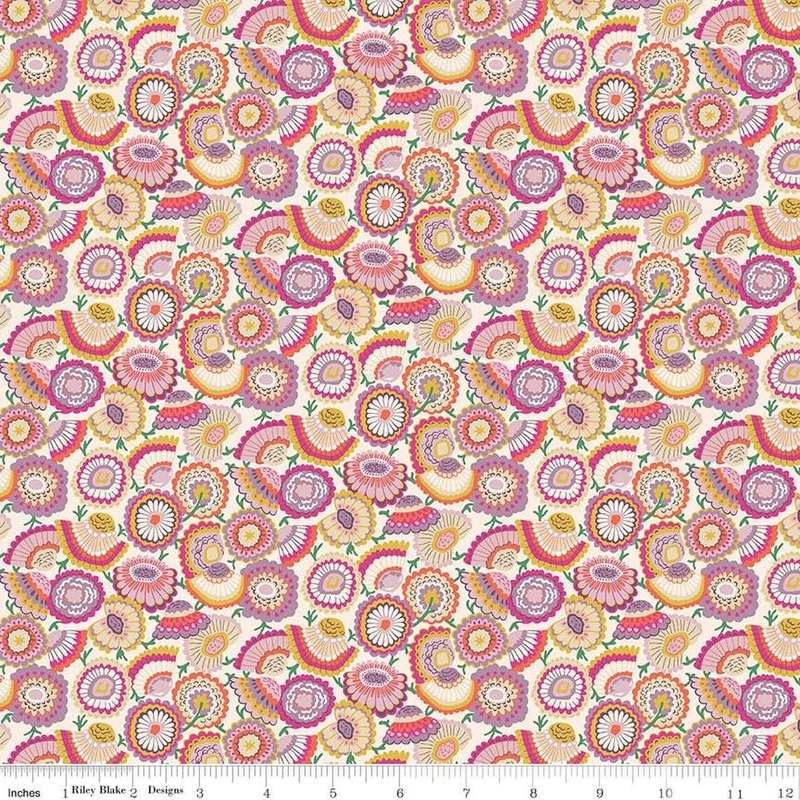 SALE Flower Shop 01667416A Lasen- Bloom A - Riley Blake Designs - Floral Flowers - Liberty Fabrics - Quilting Cotton Fabric