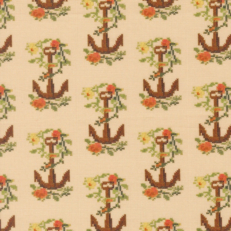 Saltwater Quilt Fabric - Knot On in Natural Tan/Multi - 39574 11