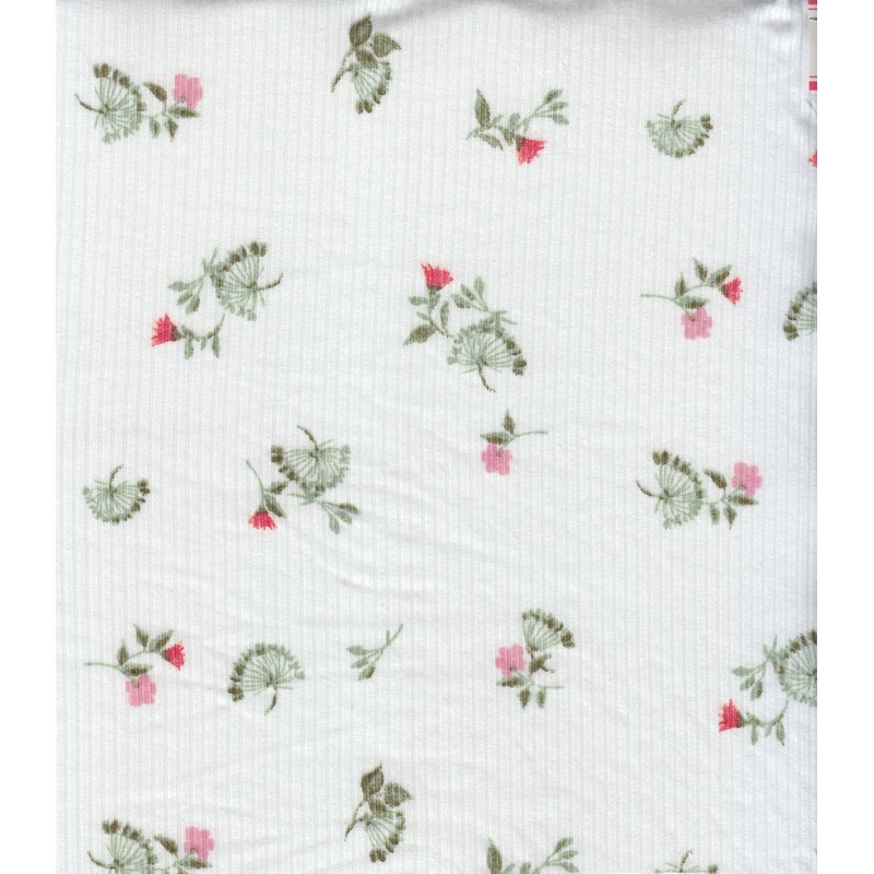 Yummy Rib Knit Ditsy Floral Print - KNT3422-MS10610 BLUE