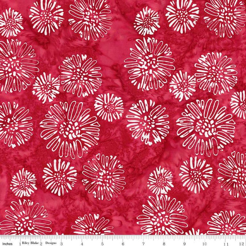 Batiks Expressions Let Freedom Reign BT23194-214 Crimson - Riley Blake Designs - Hand-Dyed Tjaps Print - Quilting Cotton Fabric